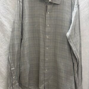 Peter Millar Light Gray Checkered Shirt